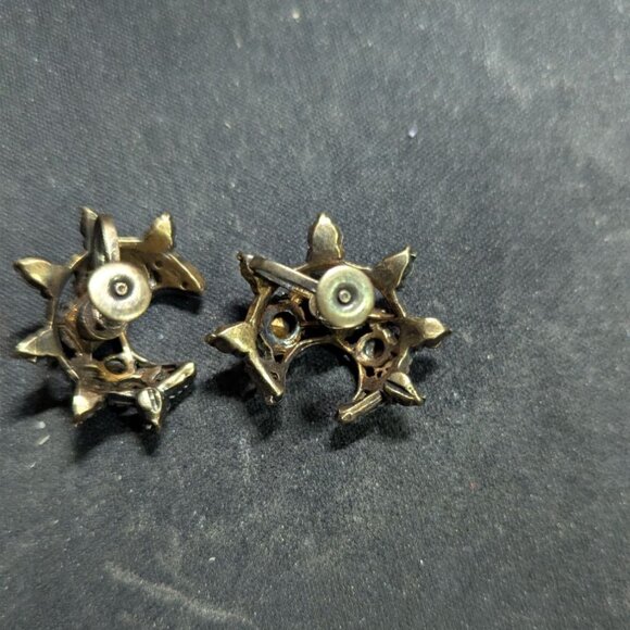 Vintage Star & Moon Rhinestone Pendant Necklace Earrings Set Estate statement - Picture 4 of 12